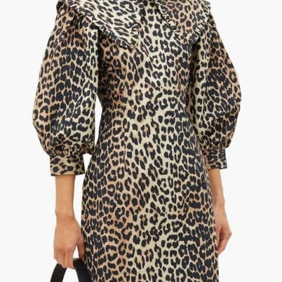 Ganni Leopard Print Midi Dress - Picture 1 of 5
